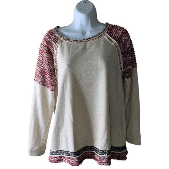 Altard State Shirt Womens Medium Long Sleeve Raglan Cut Crewneck Preppy Pullover - Picture 1 of 8